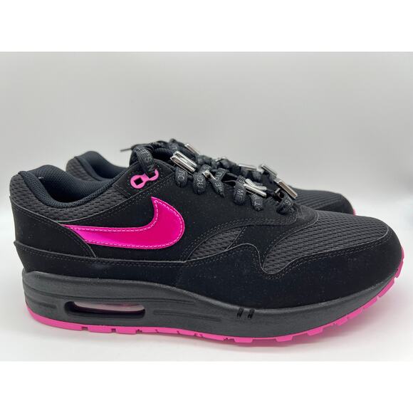 Nike Air Max 1 PRM Valentines Day Black Playfull Pink HV2302-001 Men's Size 10.5 - Picture 1 of 12